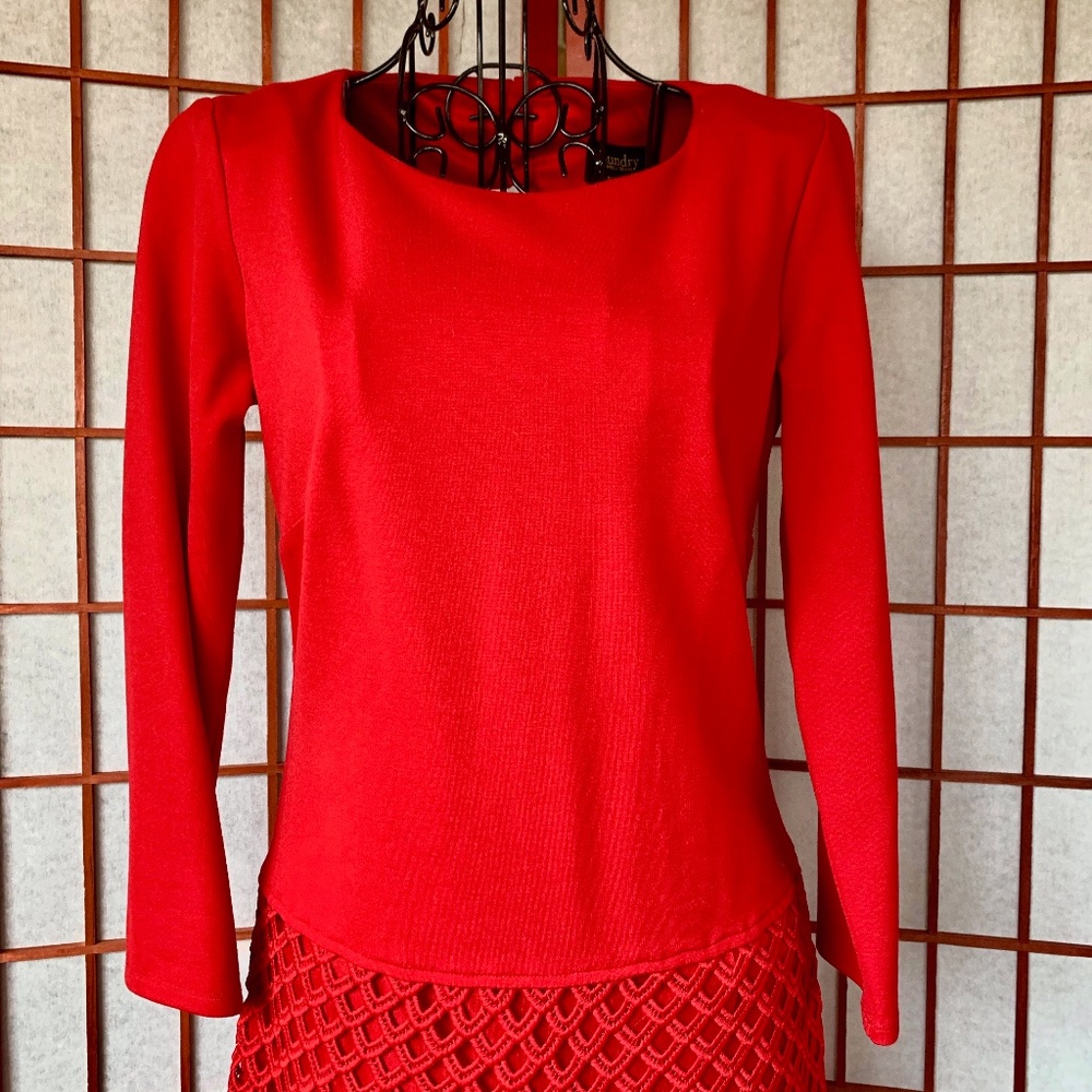 Laundry by Shelli Segal Red Drop Waist Midi